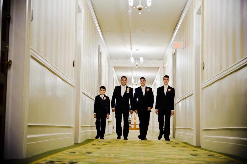 Groom and sons in Mount Washington Hotel New Hampshire Hotel