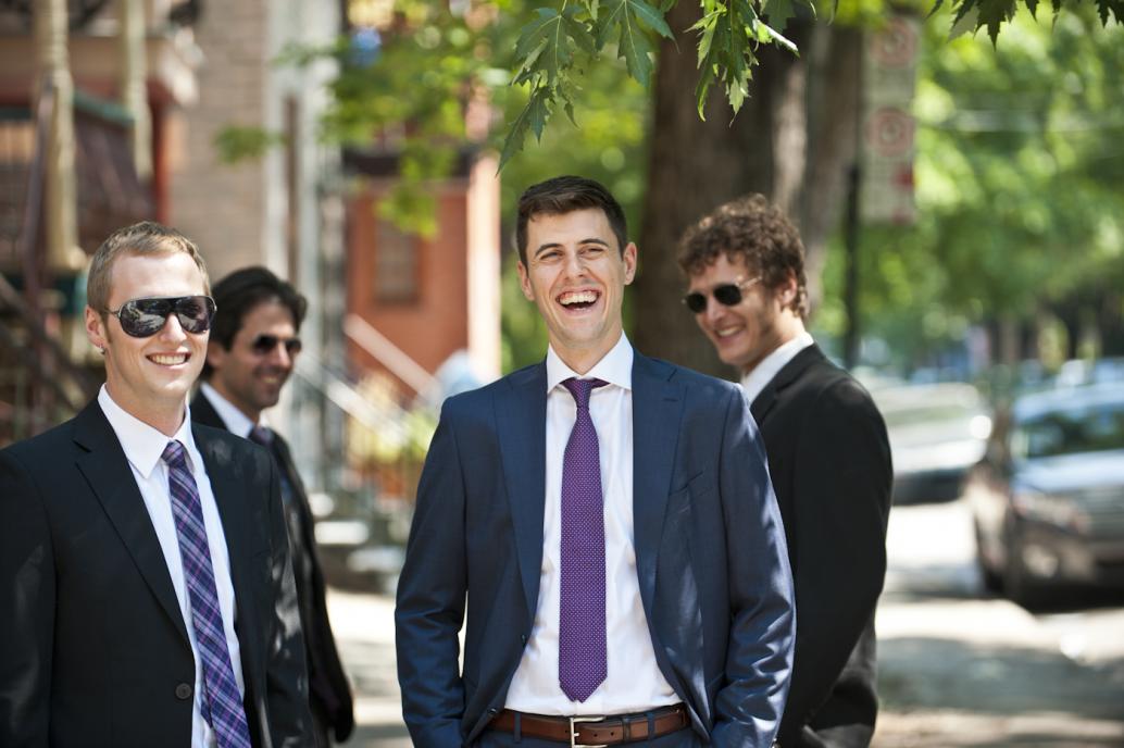 Groom and groomsmen photo session on Plateau Mont-Royal