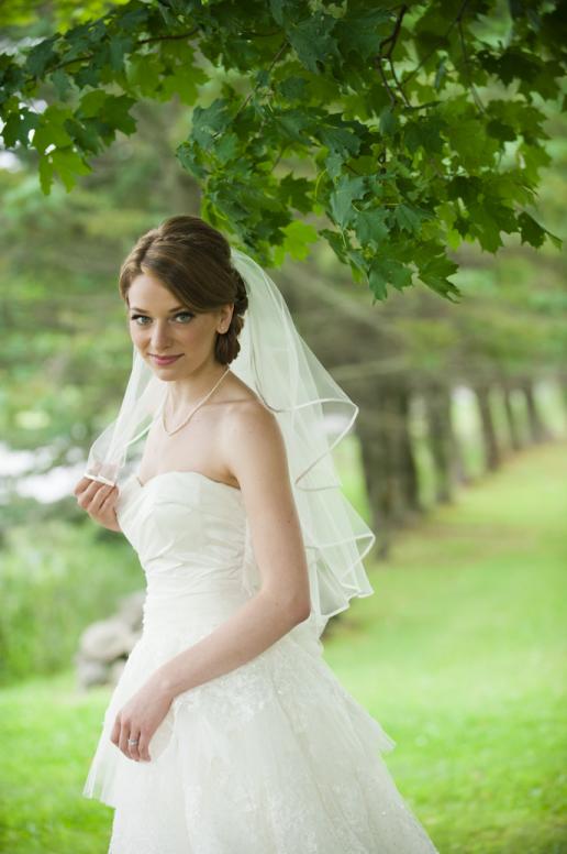Beautiful bride in wedding dress